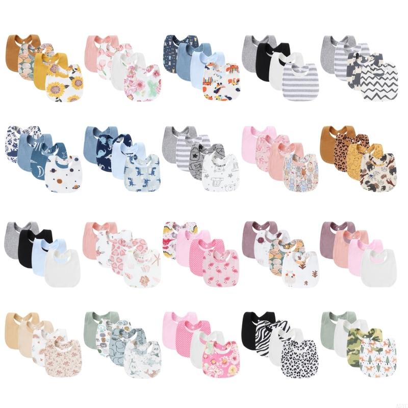 A5YC Pack of 4pcs Baby Burp Cl - Printed Bibs Pack avaliação e preço