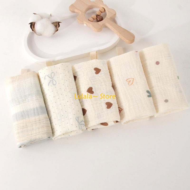 Y4QA Pack of 5pcs Soft Baby Wa - Printed Bibs Pack avaliação e preço