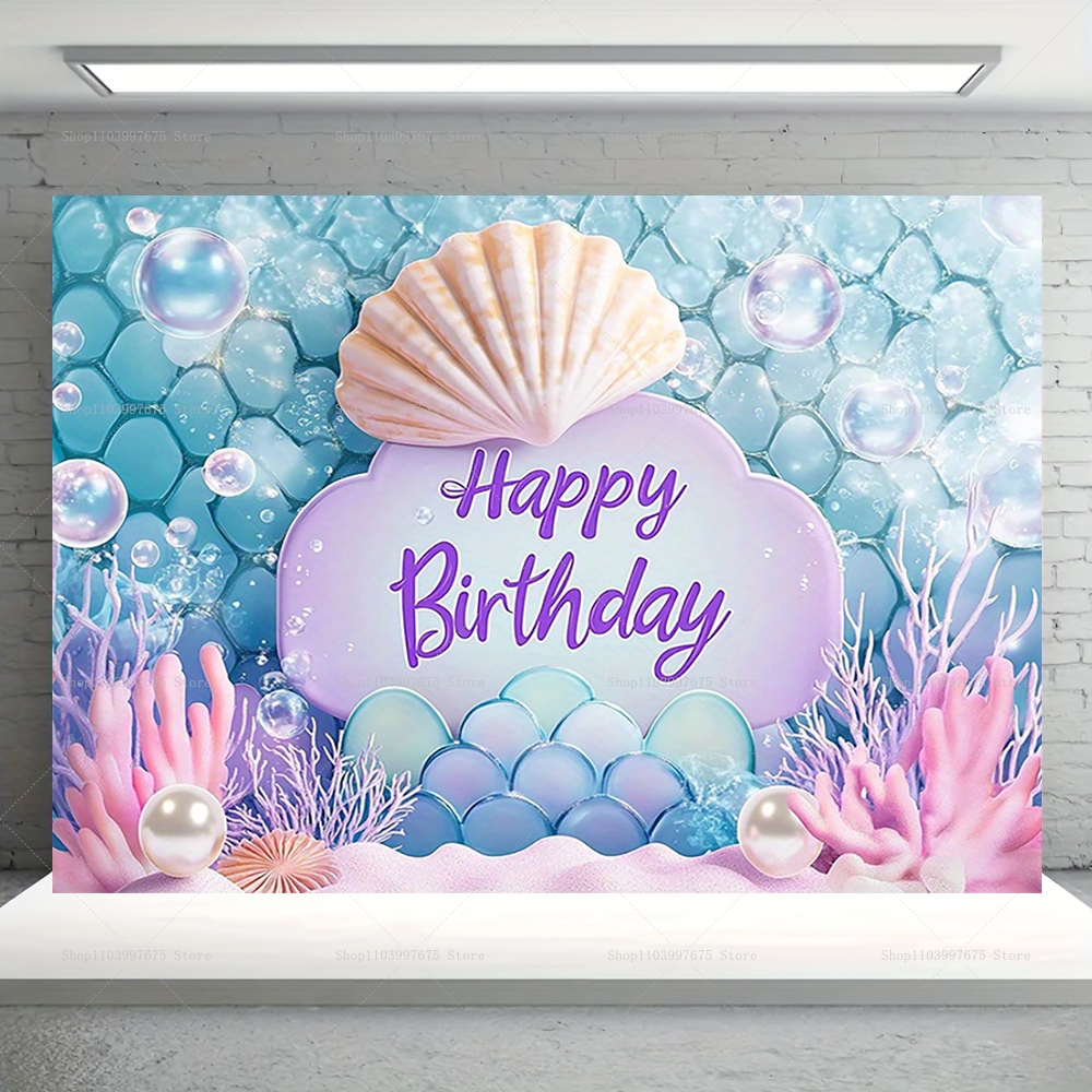 Mermaid Party Backdrops Childr - Baby Clothing Easter avaliação e preço