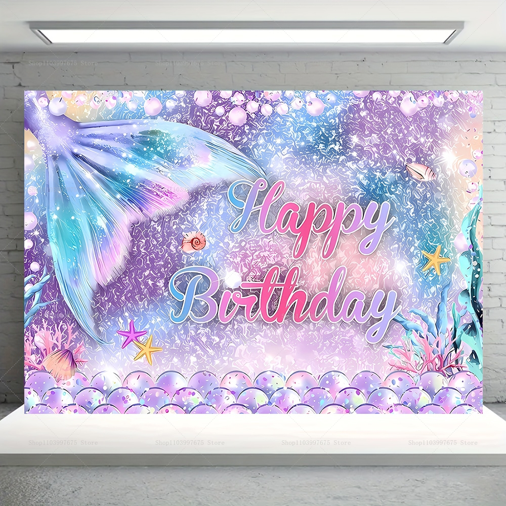 Mermaid Party Backdrops Childr - Baby Clothing Easter avaliação e preço