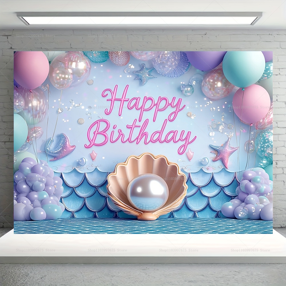 Mermaid Party Backdrops Childr - Baby Clothing Easter avaliação e preço