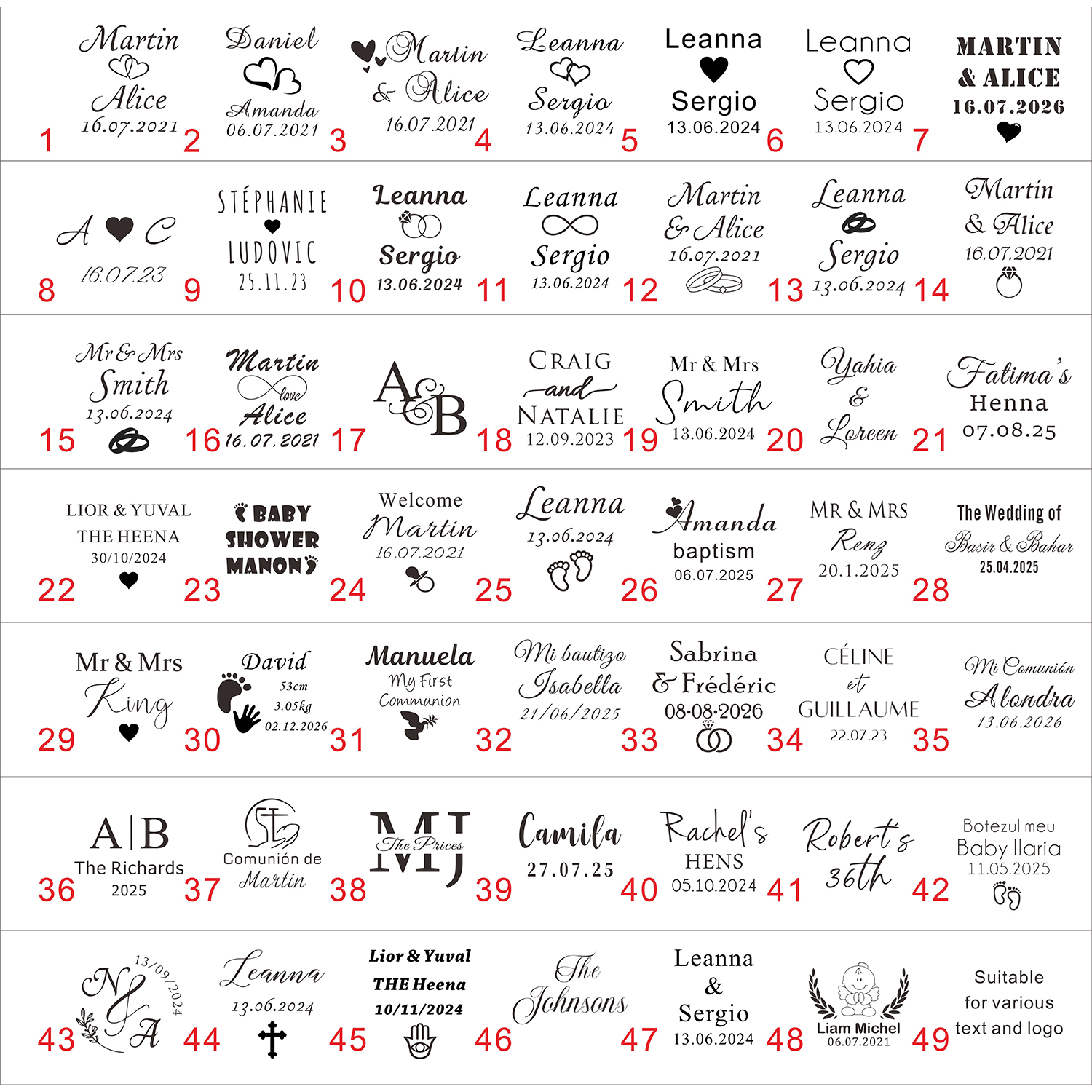 20/50/100 Personalized Acrylic - Baby Clothing Tags avaliação e preço