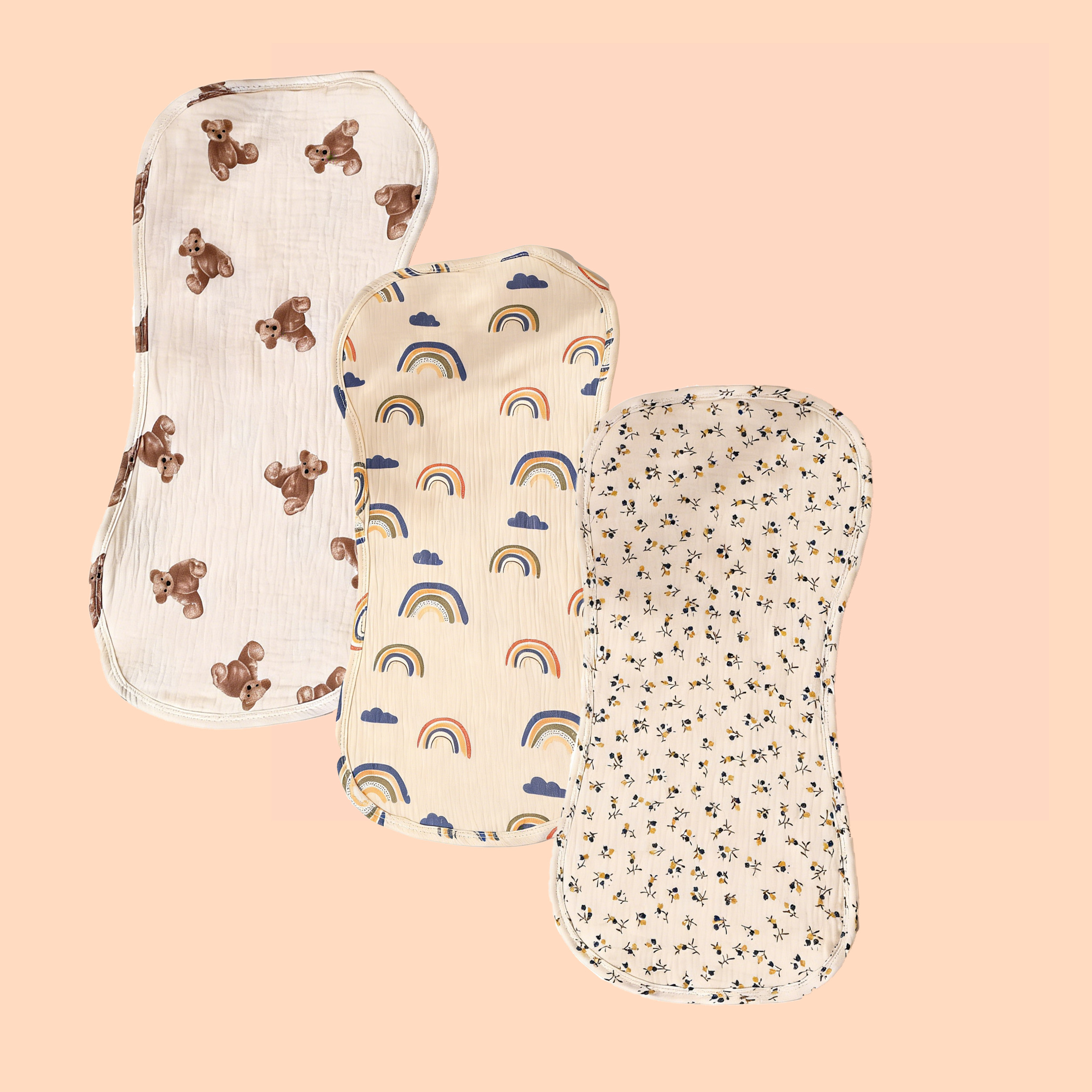 3 Pack 6 Layer Cotton Muslin B - Printed Bibs Pack avaliação e preço