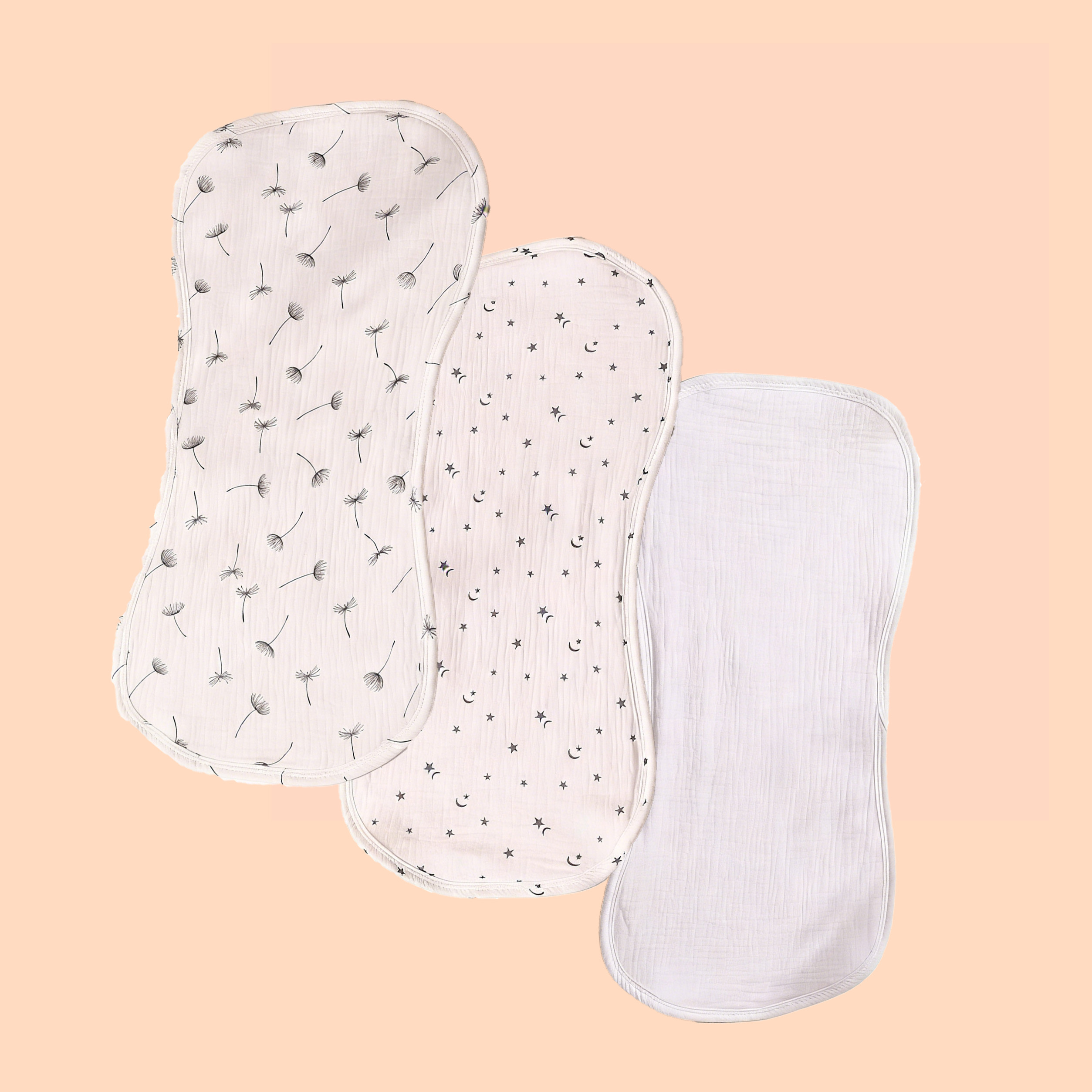3 Pack 6 Layer Cotton Muslin B - Printed Bibs Pack avaliação e preço