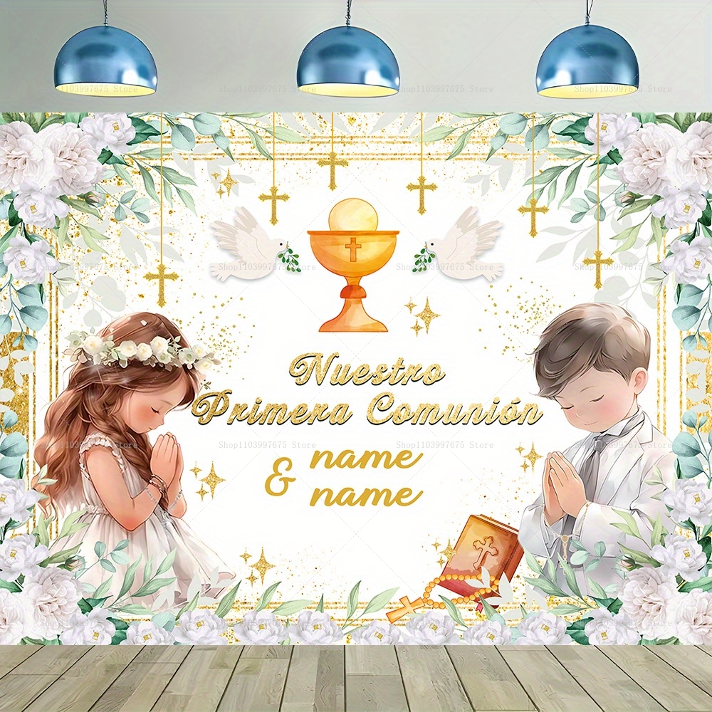 Custom Boy Girl First Holy Com - Baby Clothing Easter avaliação e preço