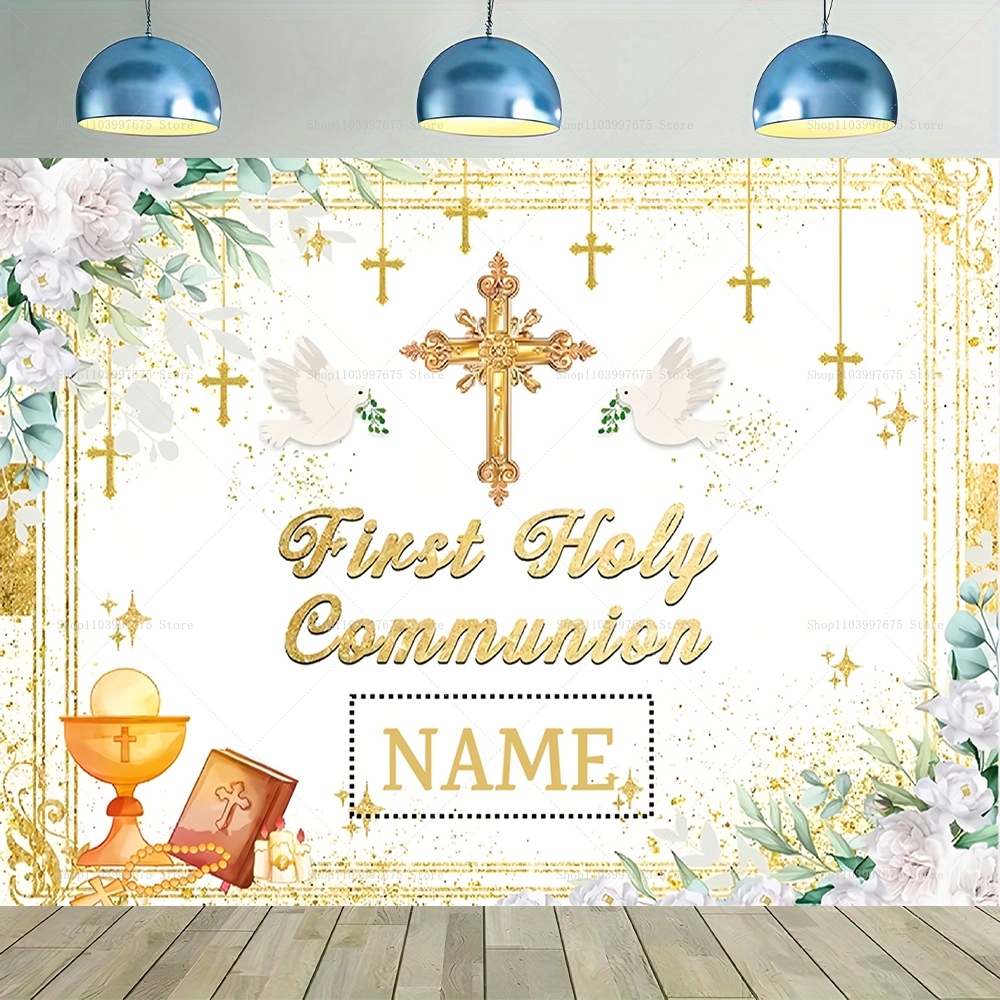 Custom Boy Girl First Holy Com - Baby Clothing Easter avaliação e preço