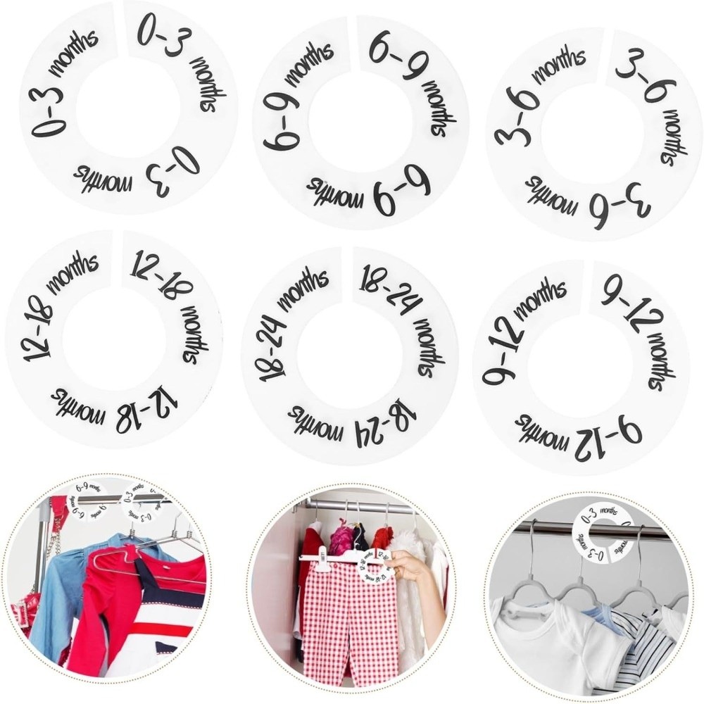68/9Pcs Organizing Hangers Bab - Baby Clothing Tags avaliação e preço