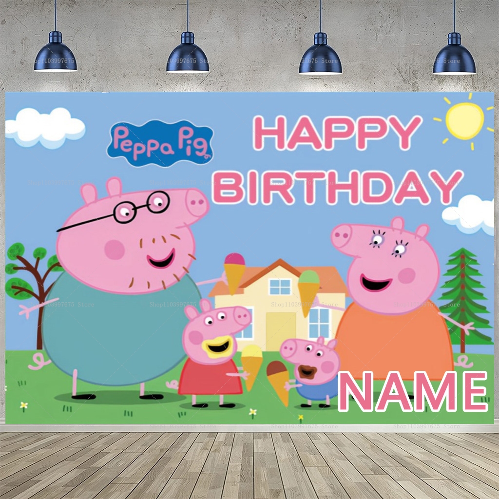 Custom Name Cartoon Peppa Pig  - Baby Clothing Easter avaliação e preço