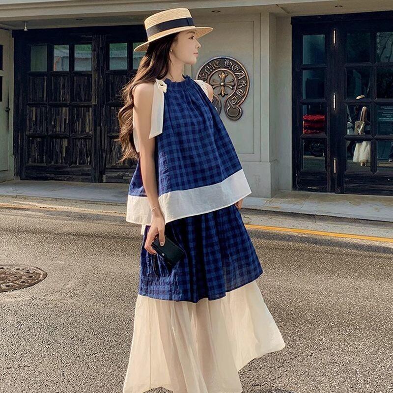 Women's Blue Plaid Two Piece S - Summer Short Set avaliação e preço