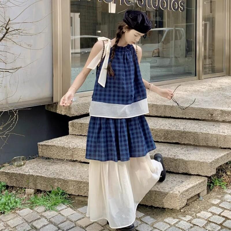 Women's Blue Plaid Two Piece S - Summer Short Set avaliação e preço