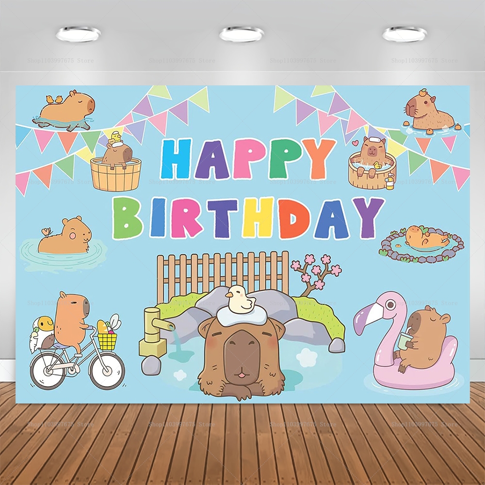 Cute Capybara Theme Backdrop C - Baby Clothing Easter avaliação e preço