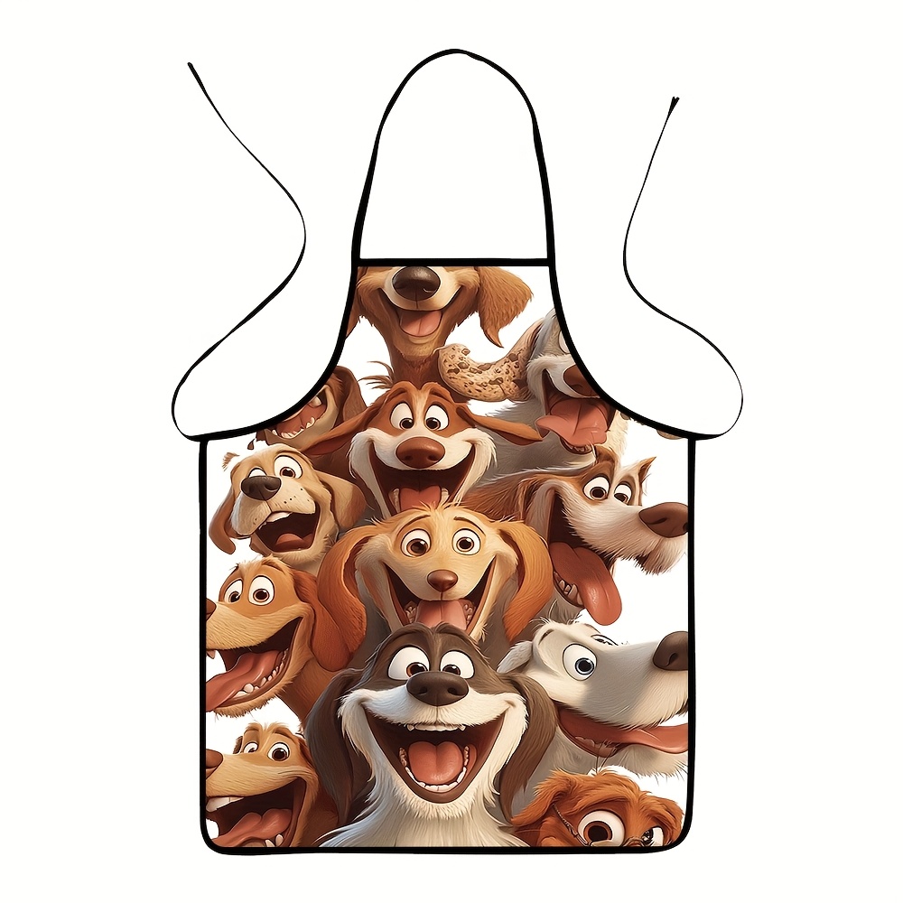 Cartoon Dog Pack Apron – 8 Pla - Printed Bibs Pack avaliação e preço
