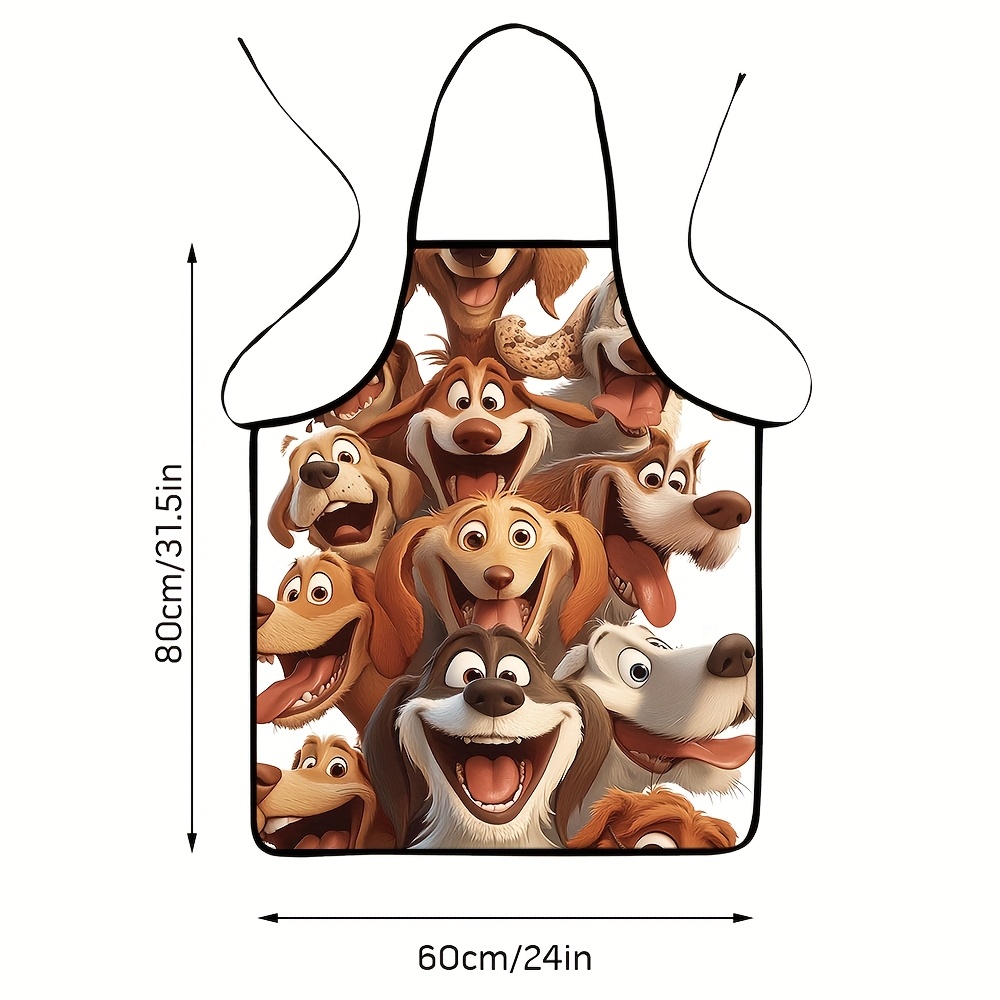 Cartoon Dog Pack Apron – 8 Pla - Printed Bibs Pack avaliação e preço