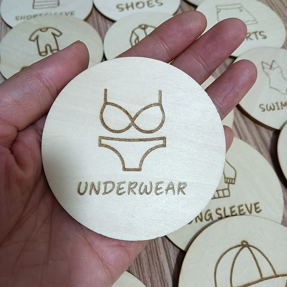 Wooden Wardrobe Labels, Kids C - Baby Clothing Tags avaliação e preço