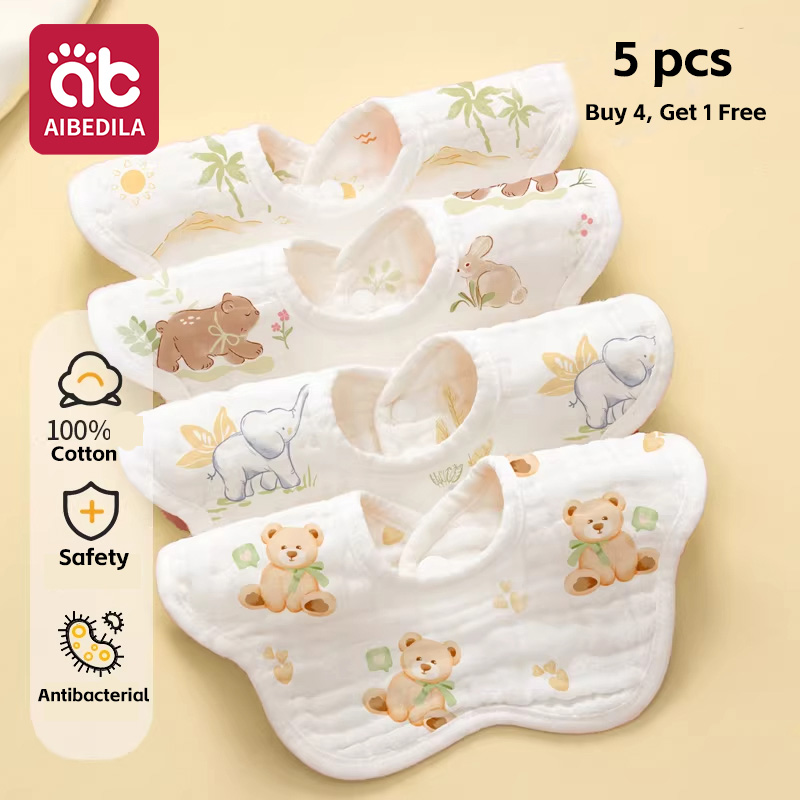 5-Pack Baby Muslin Bandana Bib - Printed Bibs Pack avaliação e preço