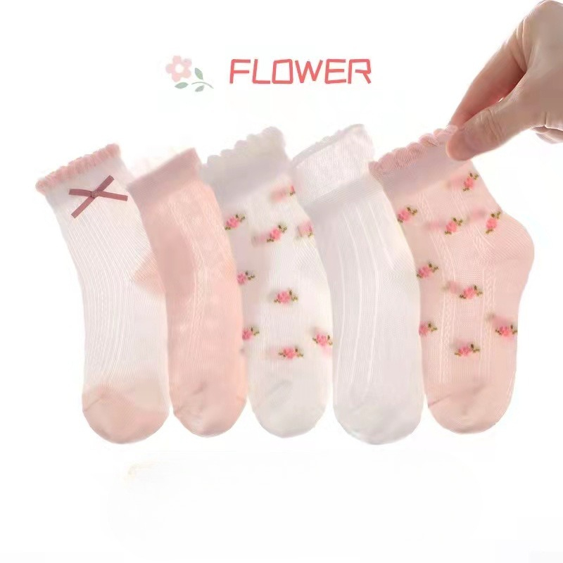 Girls Socks Cute Flowers Patte - Baby Clothing Patterns Free avaliação e preço