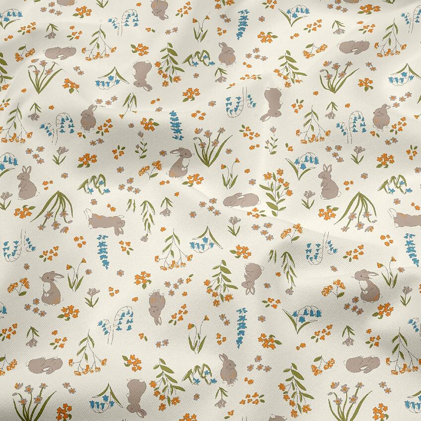 160*50cm Rabbit Floral Stripe  - Baby Clothing Material avaliação e preço