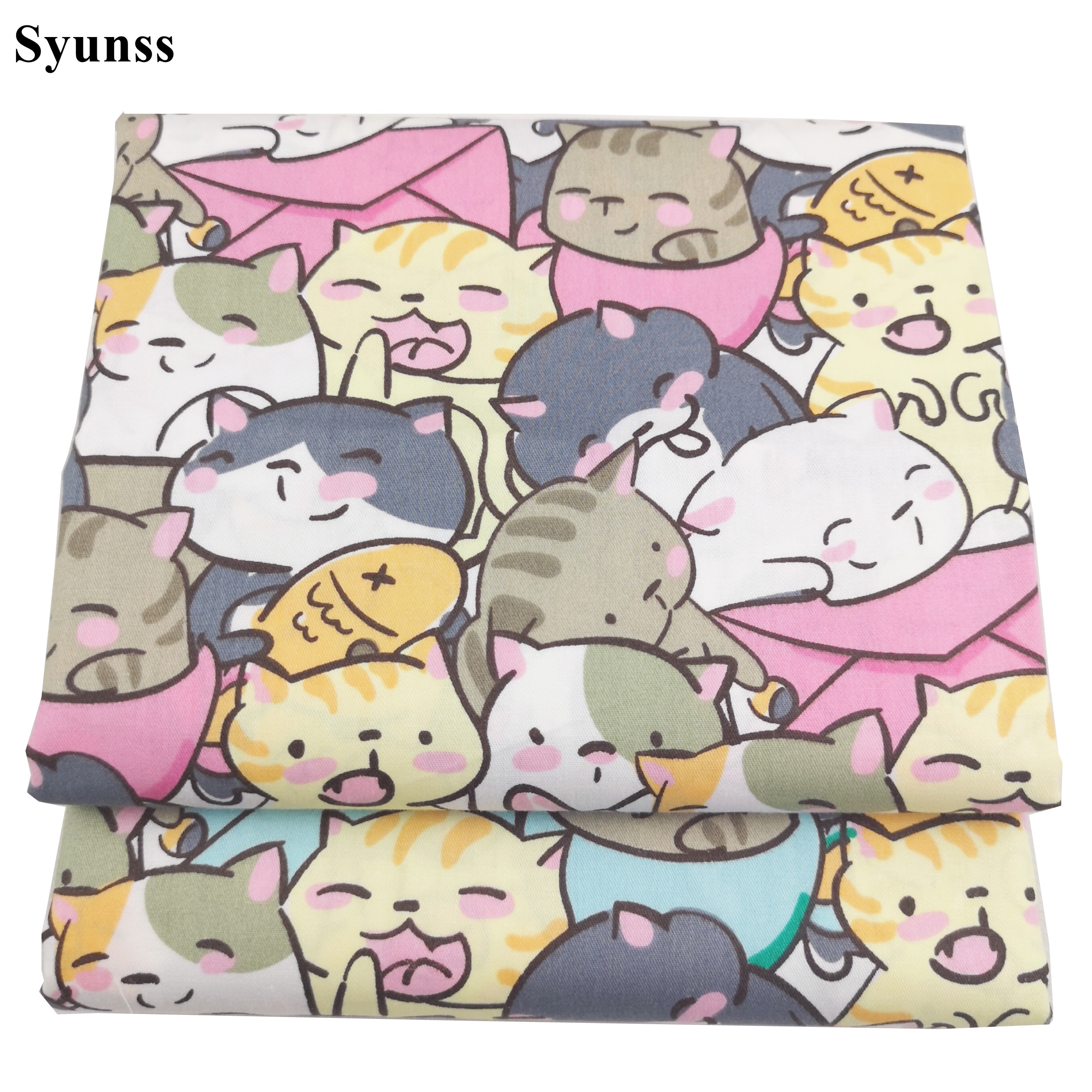 Syunss-Cute Cat Envelope Print - Baby Clothing Material avaliação e preço