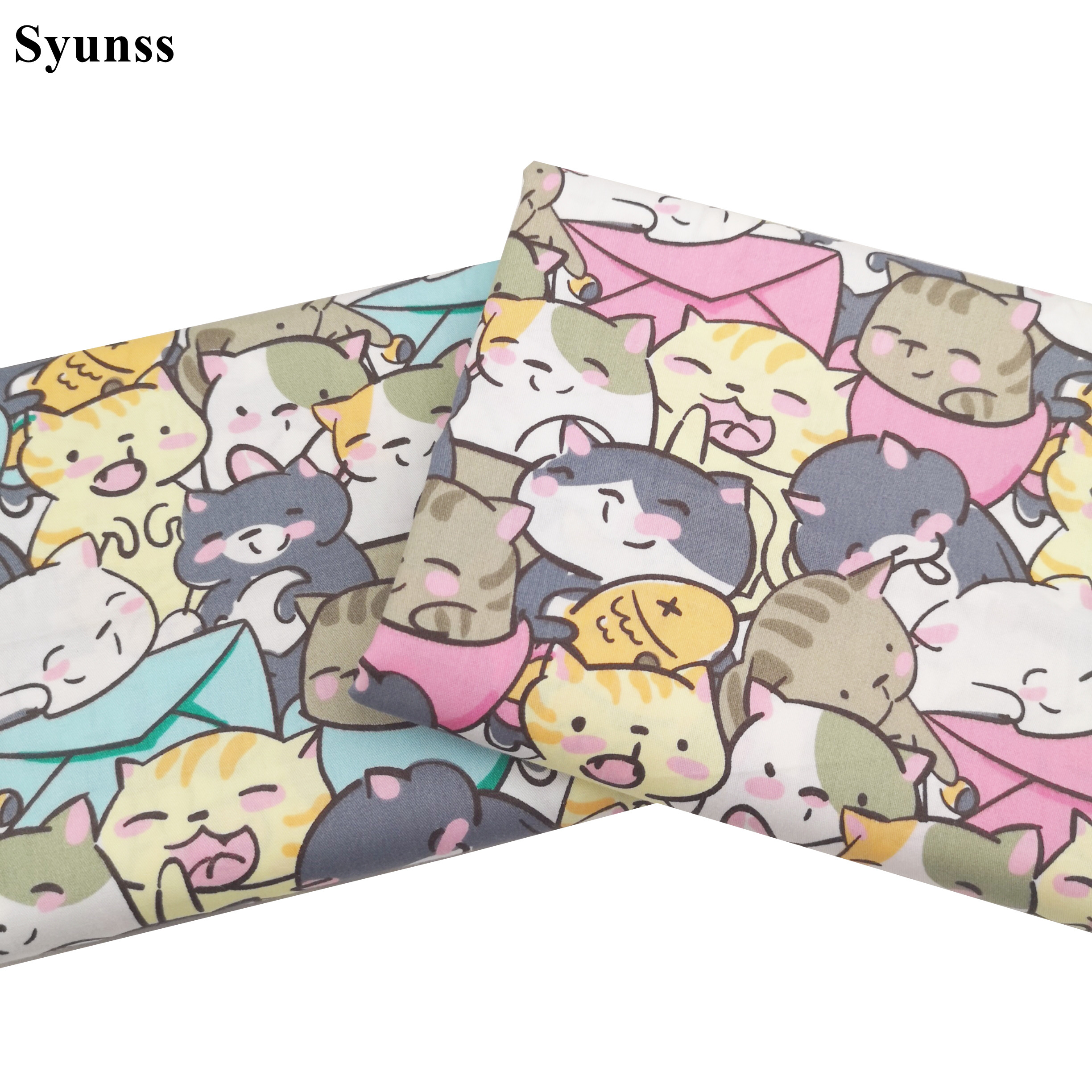 Syunss-Cute Cat Envelope Print - Baby Clothing Material avaliação e preço