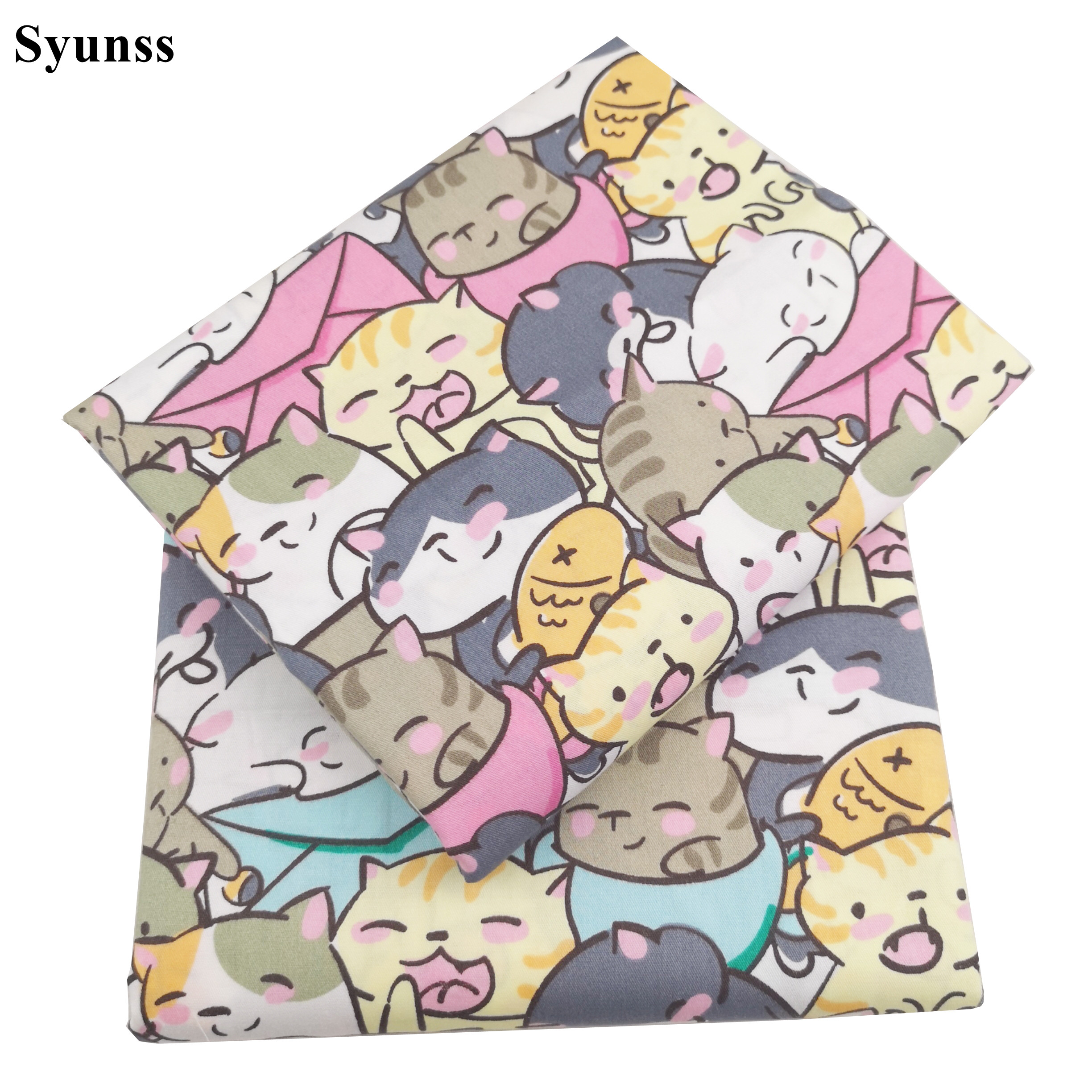 Syunss-Cute Cat Envelope Print - Baby Clothing Material avaliação e preço