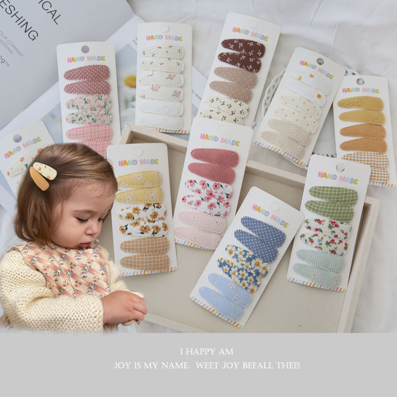 6pcs Fabric Hair Clips Flower  - Baby Clothing Material avaliação e preço