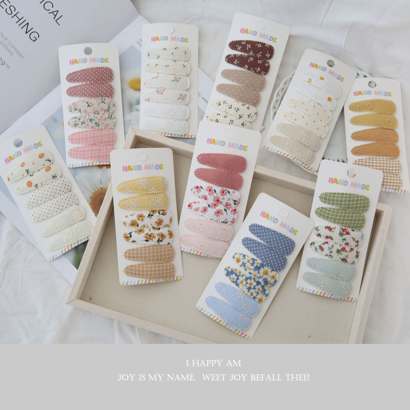 6pcs Fabric Hair Clips Flower  - Baby Clothing Material avaliação e preço