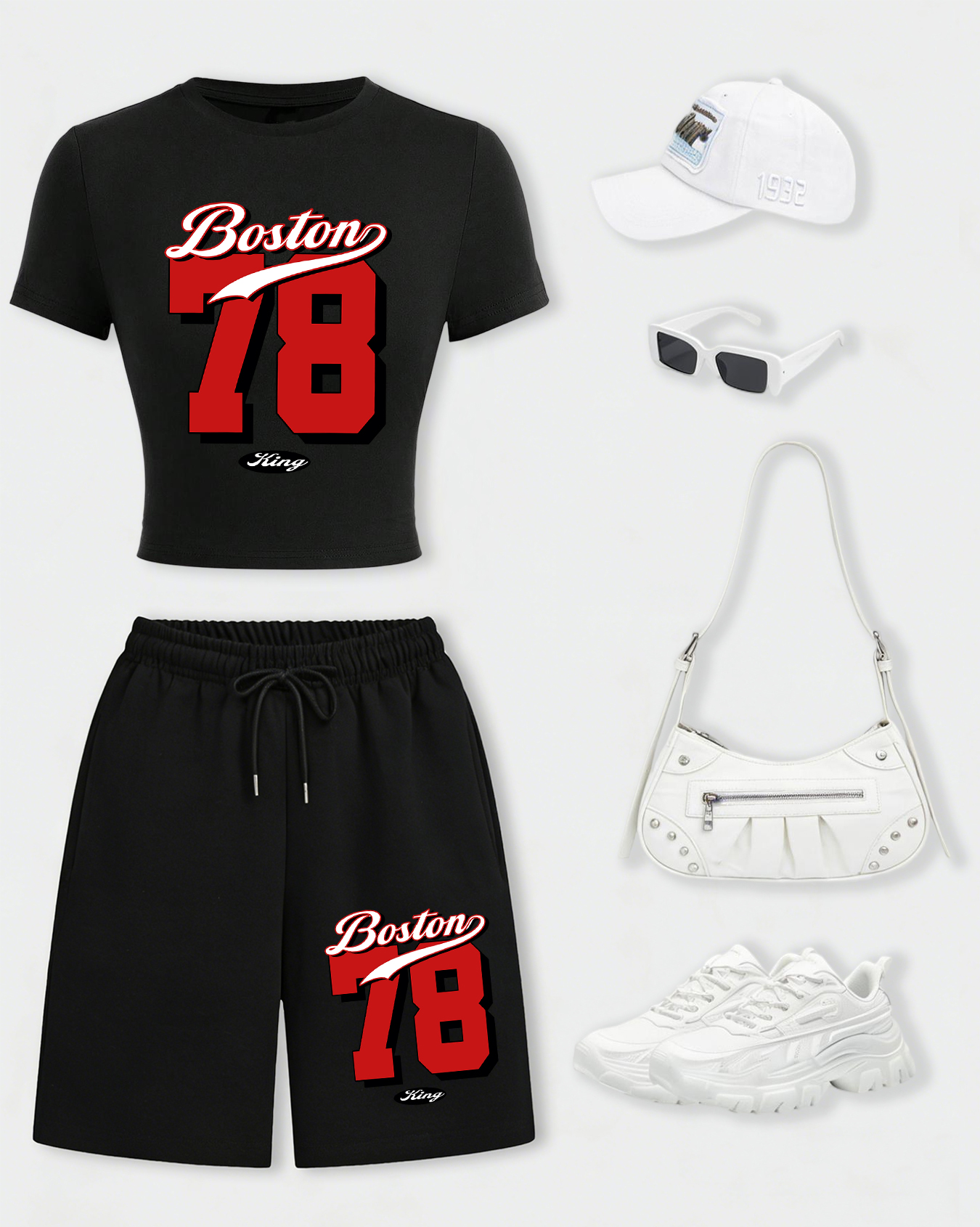 Boston Number 78 Design Womens - Summer Short Set avaliação e preço