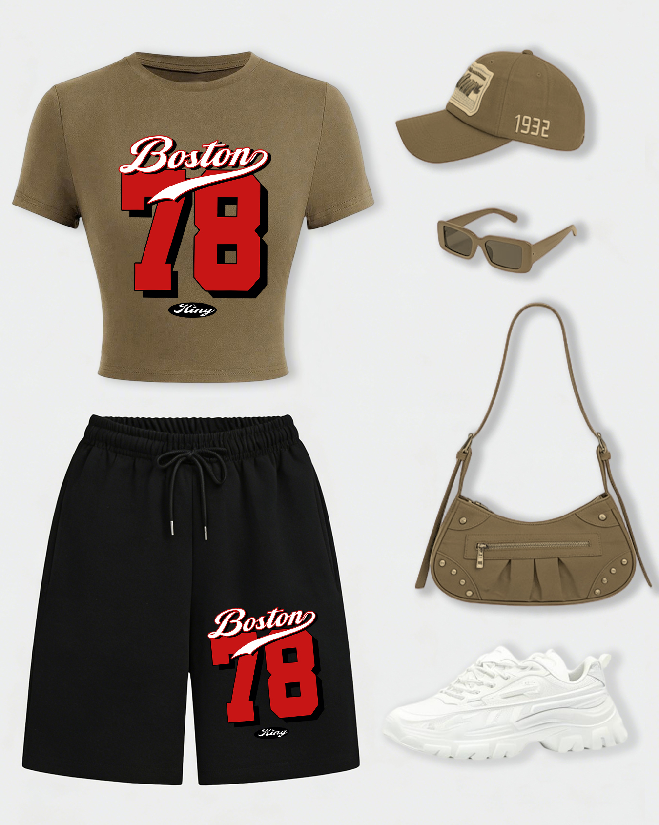 Boston Number 78 Design Womens - Summer Short Set avaliação e preço