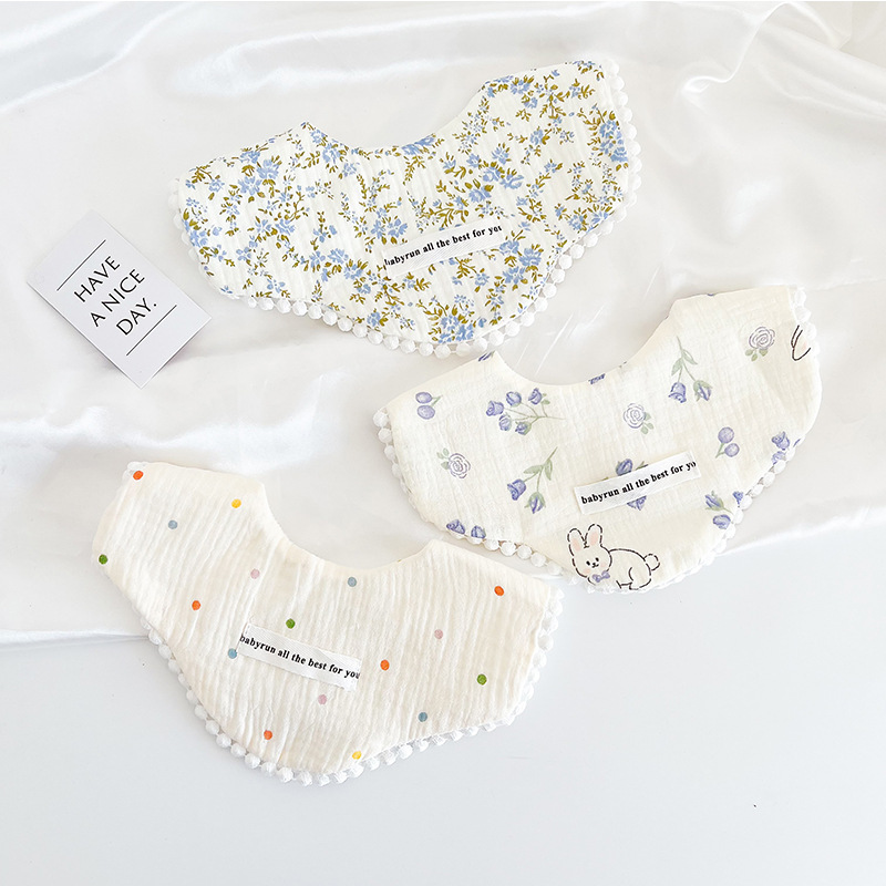 3pcs Pack Cotton Gauze Baby Gi - Printed Bibs Pack avaliação e preço
