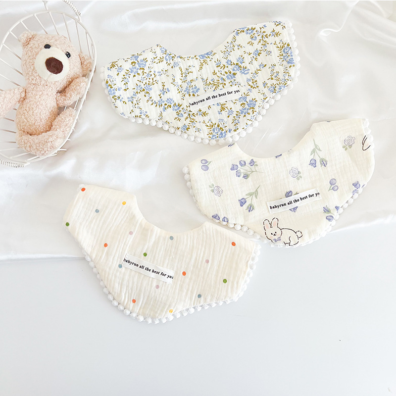 3pcs Pack Cotton Gauze Baby Gi - Printed Bibs Pack avaliação e preço