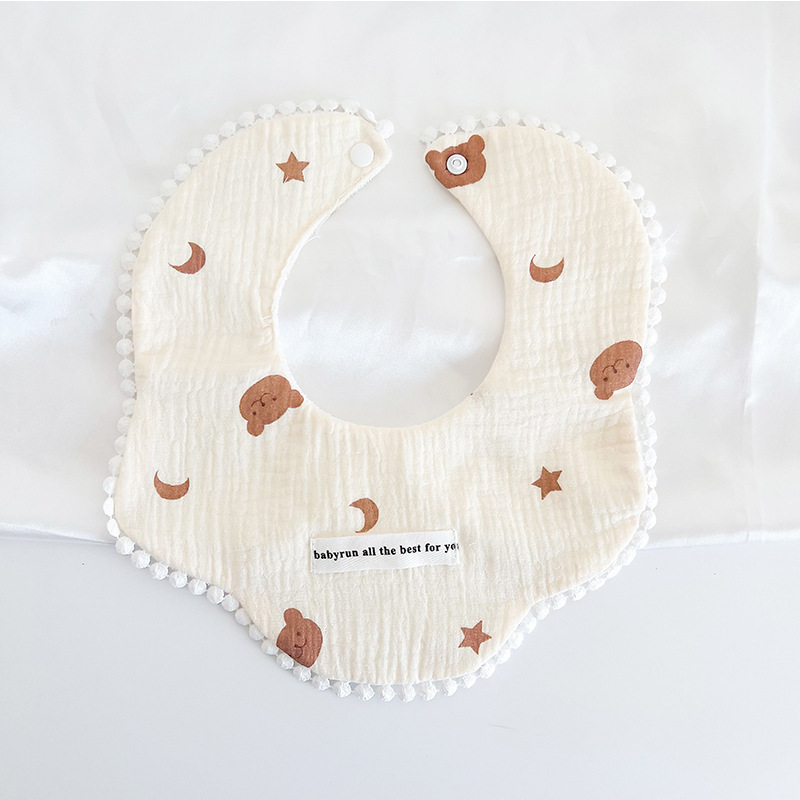 3pcs Pack Cotton Gauze Baby Gi - Printed Bibs Pack avaliação e preço