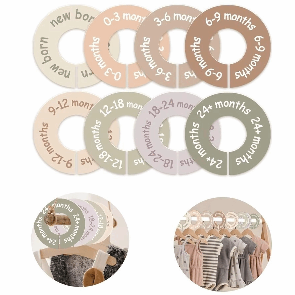 68/9Pcs Organizing Hangers Bab - Baby Clothing Tags avaliação e preço