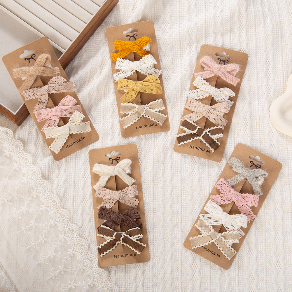 4Pcs/Set Baby Girls Hair Bows  - Baby Clothing Material avaliação e preço