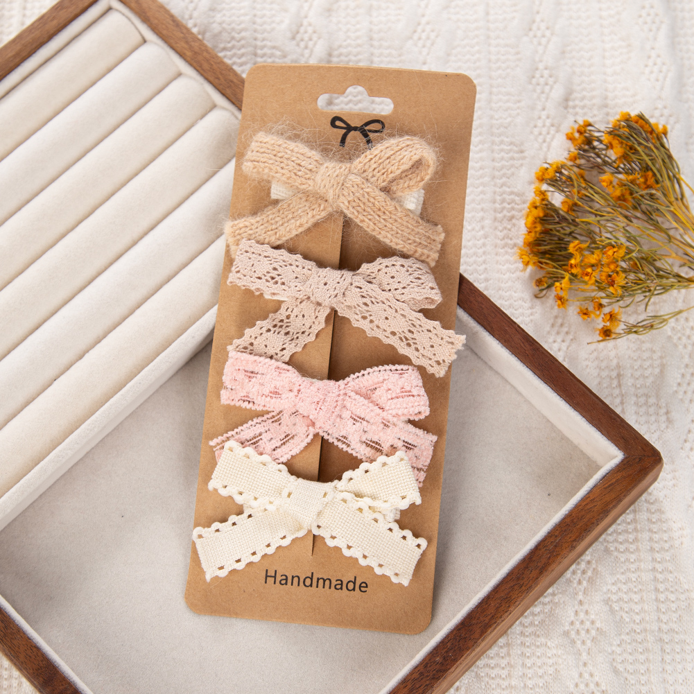 4Pcs/Set Baby Girls Hair Bows  - Baby Clothing Material avaliação e preço