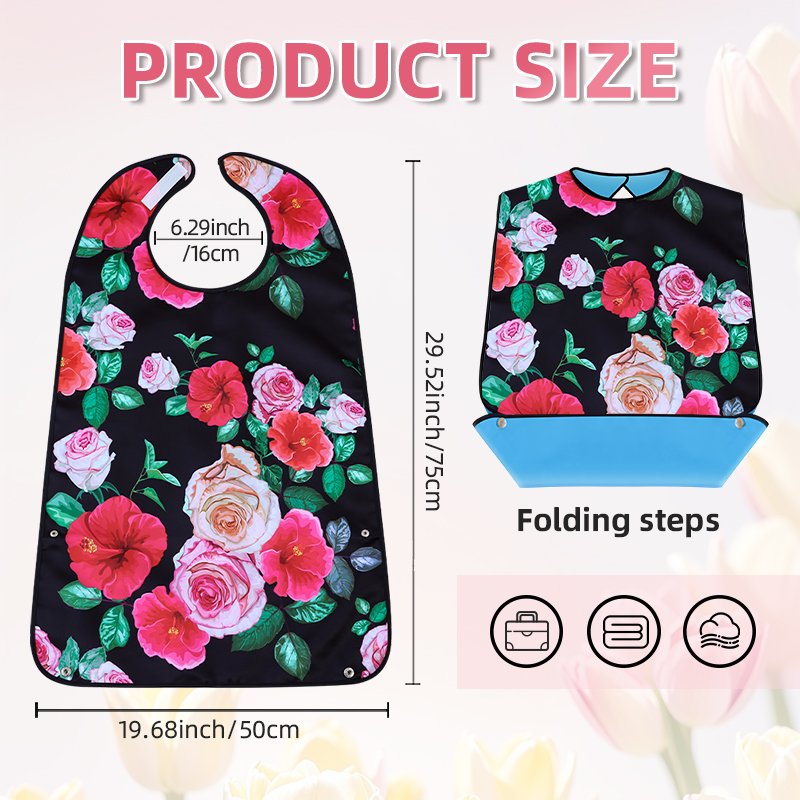 Waterproof Bib for Middle-Aged - Printed Bibs Pack avaliação e preço